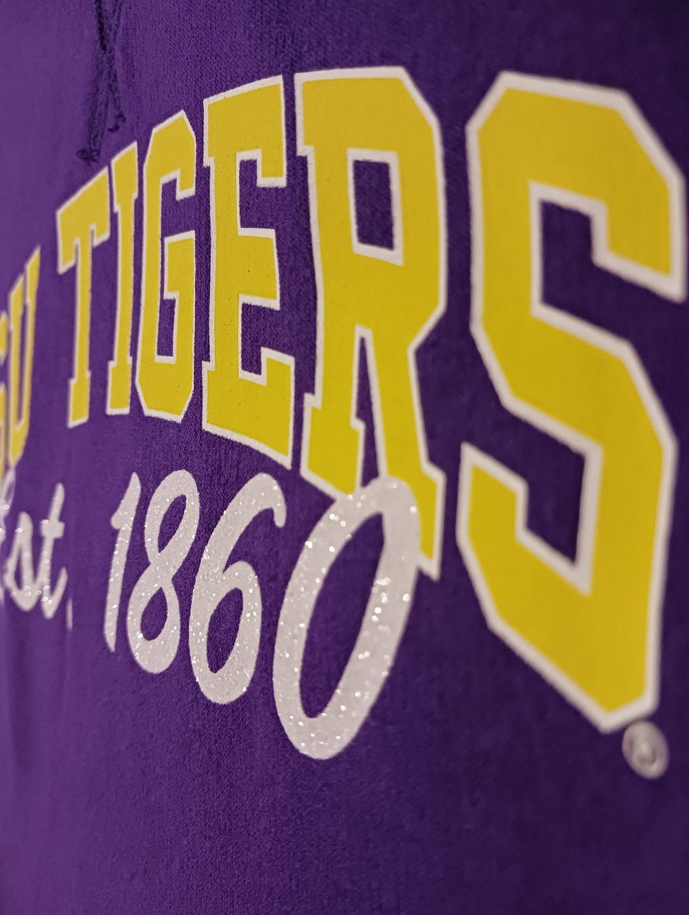 LSU Colorblock Cropped Hoodie - Picture 7 of 16
